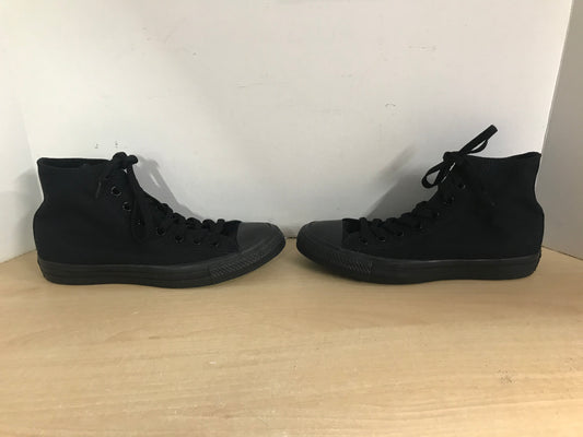 Runners Men's Size 7 Ladies Size 8.5 Converse Sneakers Black Cotton High Top New Demo Model