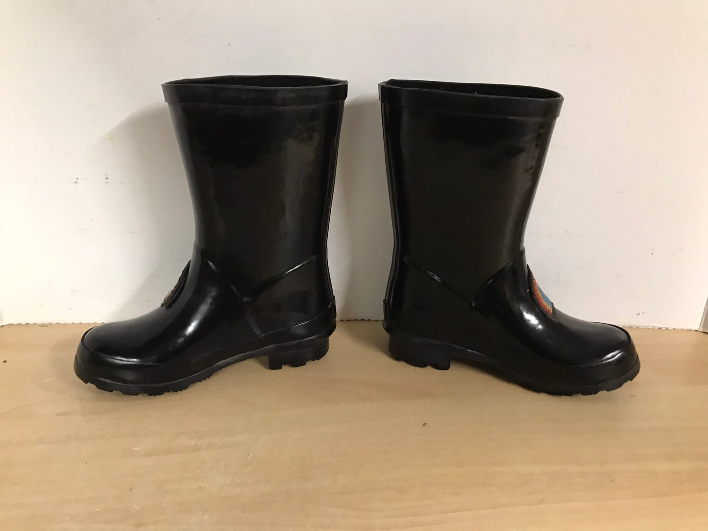 Rain Boots Child Size 11 Glitter Unicorn Black