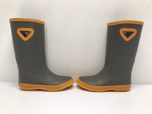 Rain Boots Child Size 1 Elements Rubber Grey and Yellow As New