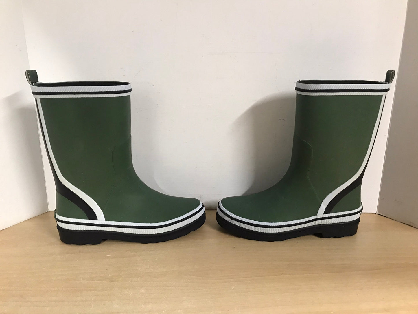 Rain Boots Child Size 2 Outbound Green Black Excellent