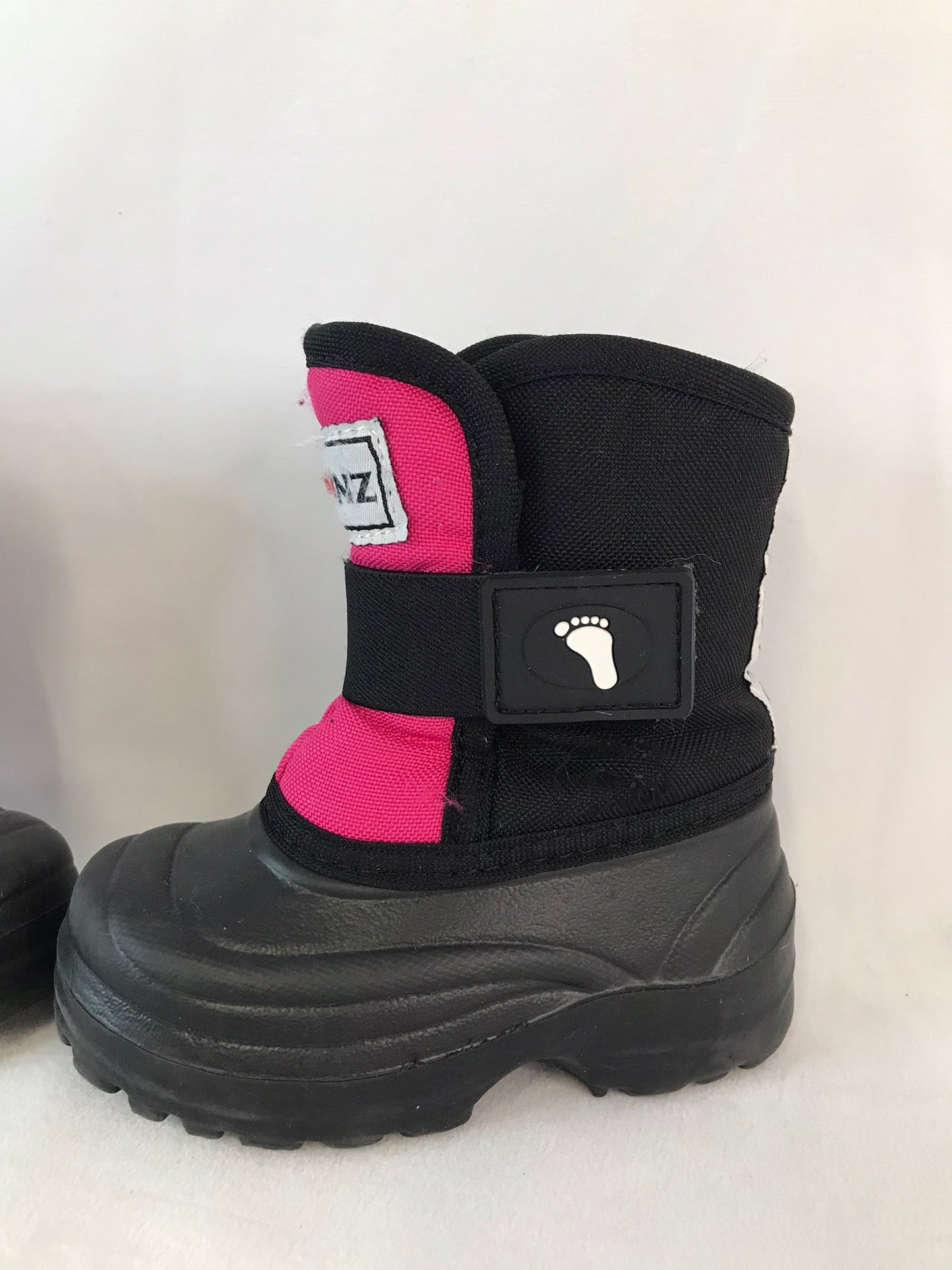 Rain boots Child Size 5 Infant Toddler Stonz Black Pink Outstanding Quality