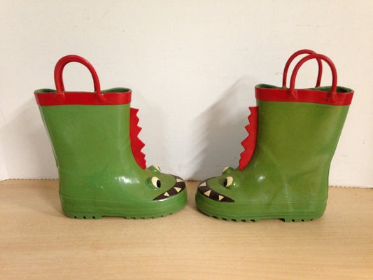 Rain Boots Child Size 7 Toddler Green Dinosaur