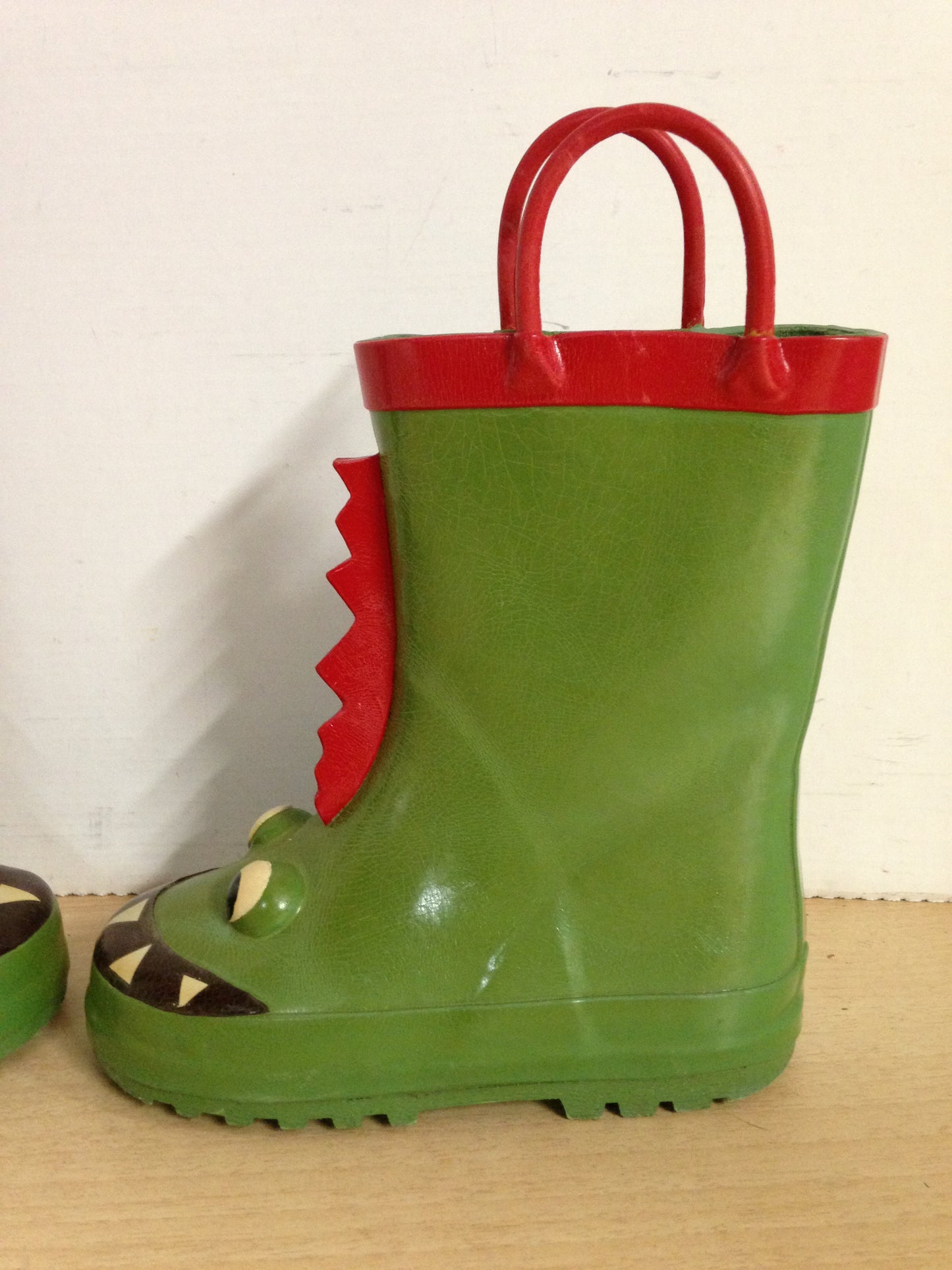 Rain Boots Child Size 7 Toddler Green Dinosaur