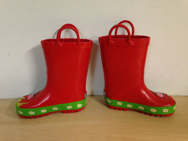 Rain Boots Child Size 7 Toddler Lady Bug