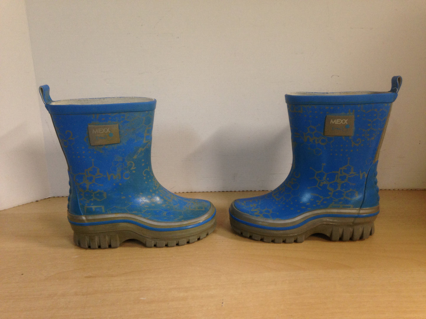 Rain Boots Child Size 9 Toddler Mexx Blue Grey Multi Minor Wear