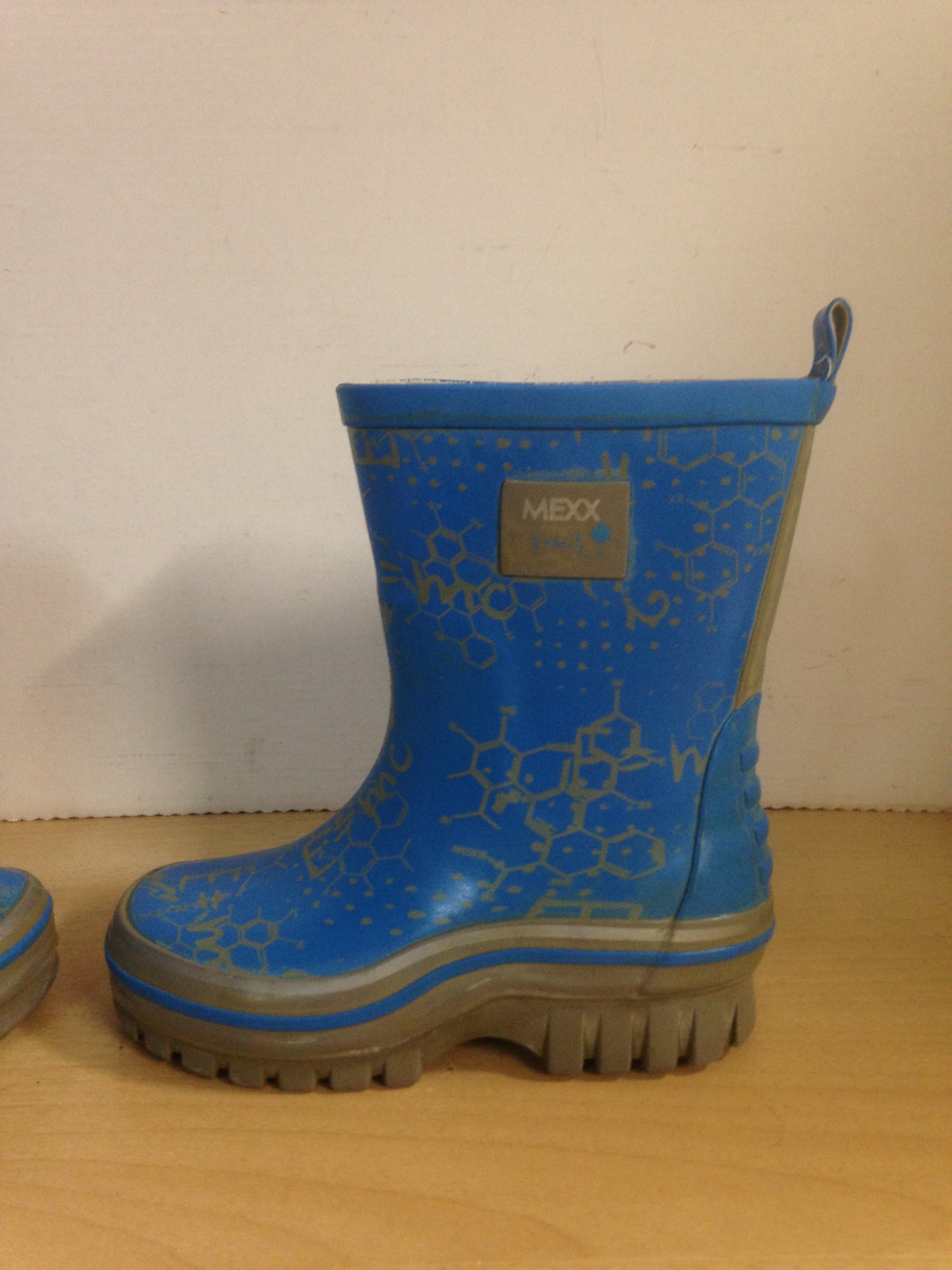 Rain Boots Child Size 9 Toddler Mexx Blue Grey Multi Minor Wear