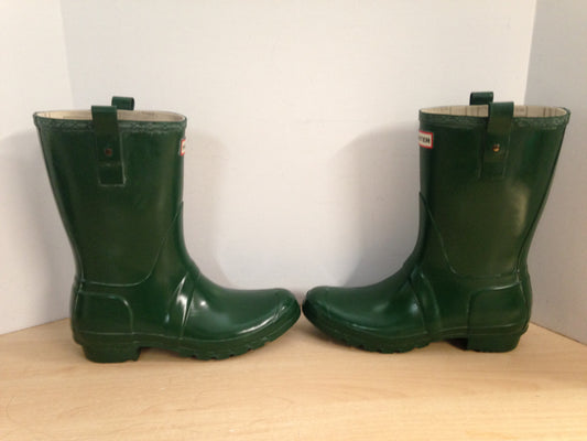Rain Boots Hunter Men's Size 11 Ladies Size 12 Short Green Excellent
