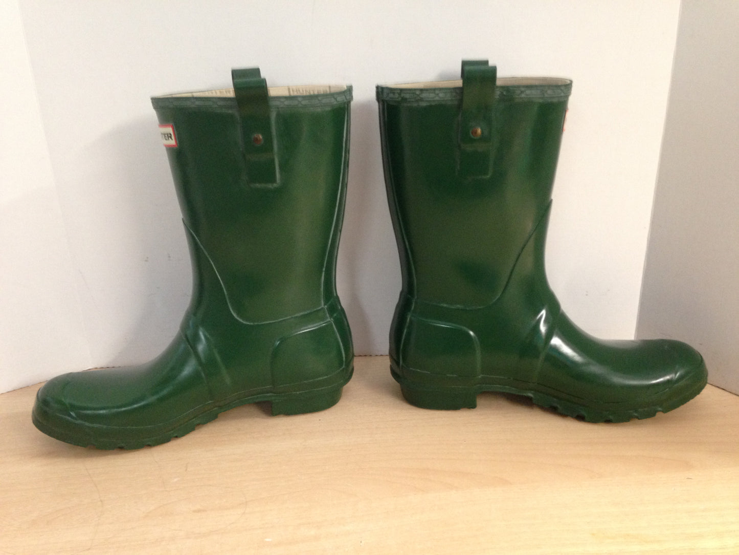 Rain Boots Hunter Men's Size 11 Ladies Size 12 Short Green Excellent