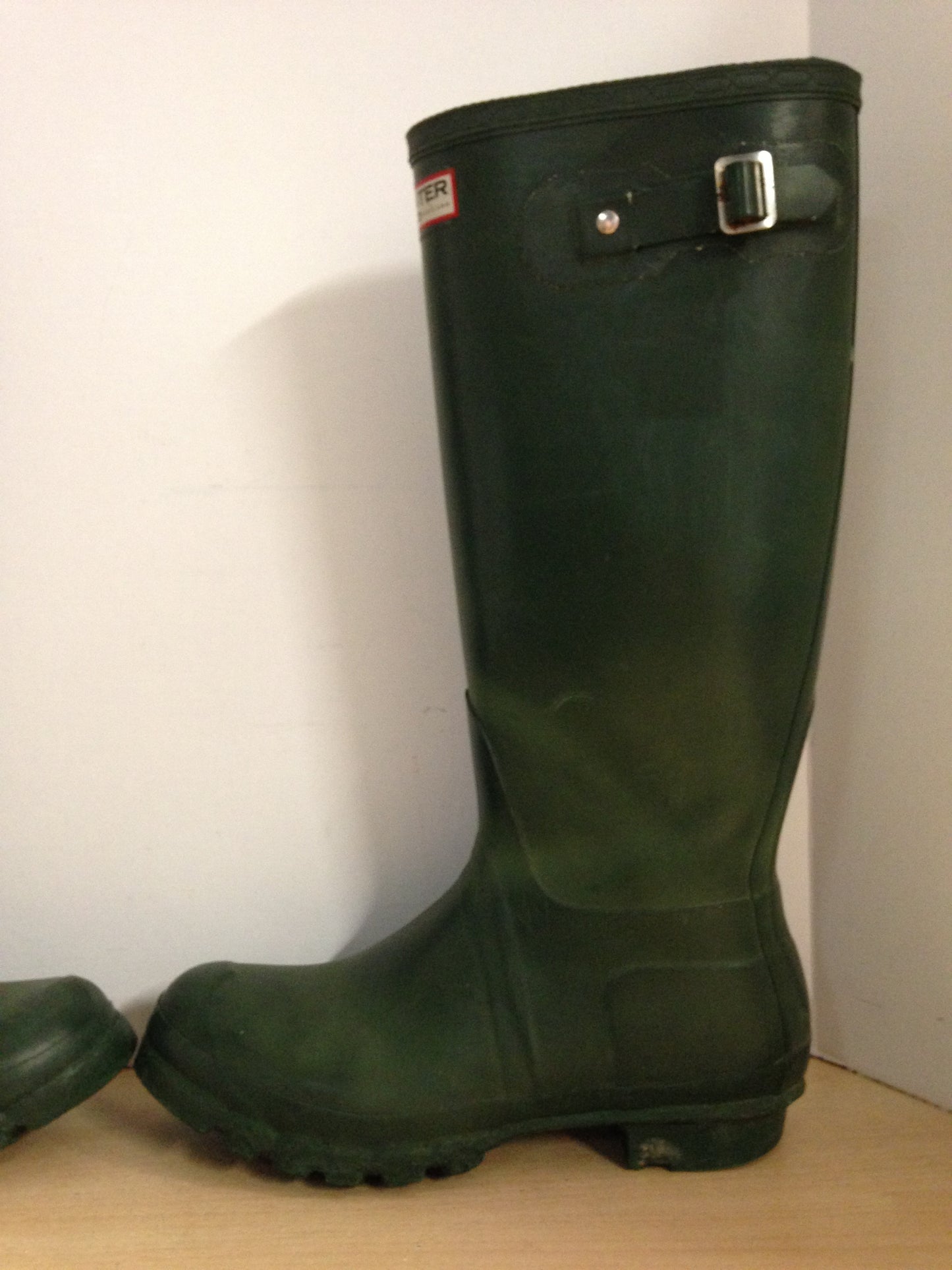 Rain Boots Ladies Size 9 Hunter Green Some Color Wear and Minor Wear
