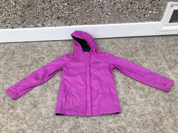 Rain Coat Child Size 10-12 Columbia Purple With Reflectors Excellent