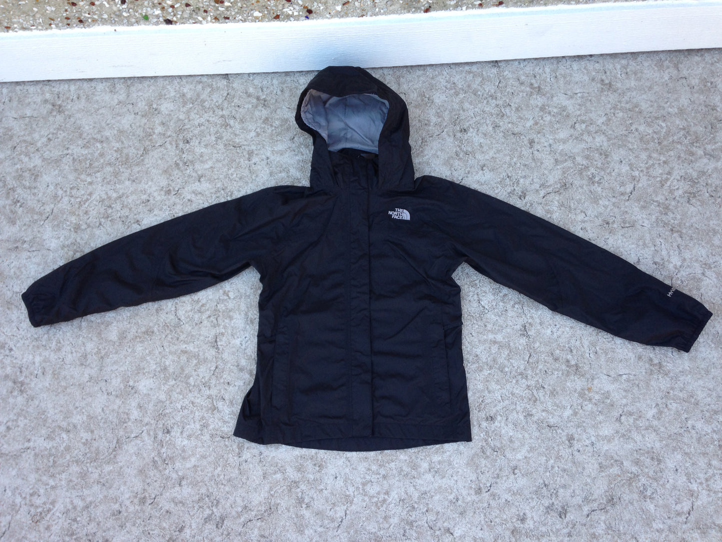 Rain Coat Child Size 10-12 The North Face Black Excellent
