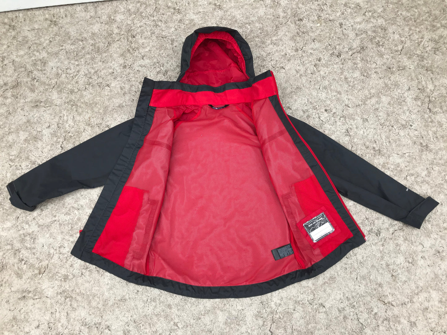 Rain Coat Child Size 10-12 The North Face Smoke Grey Red