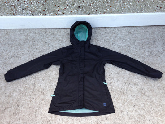 Rain Coat Child Size 10 MEC Black Teal  With Reflectors Waterproof New Demo Model