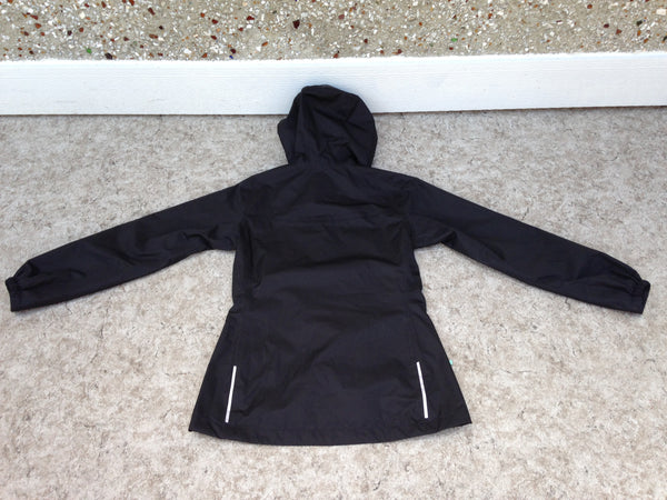 Rain Coat Child Size 10 MEC Black Teal  With Reflectors Waterproof New Demo Model
