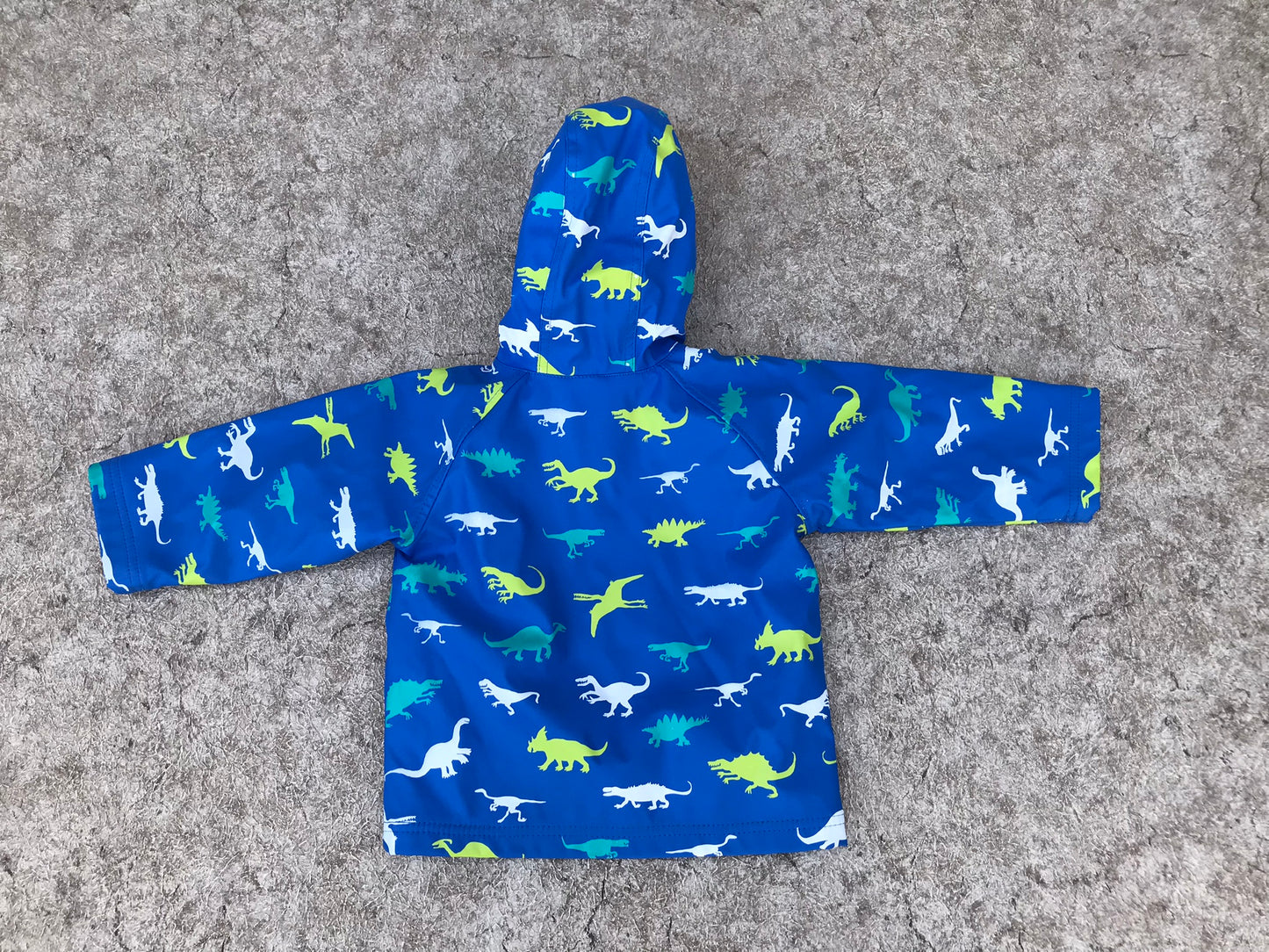 Rain Coat Child Size 12-18 Month Hatley Blue Lime Dinosaurs