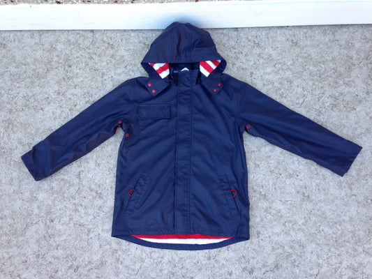 Rain Coat Child Size 12 Hatley Navy Red Waterproof