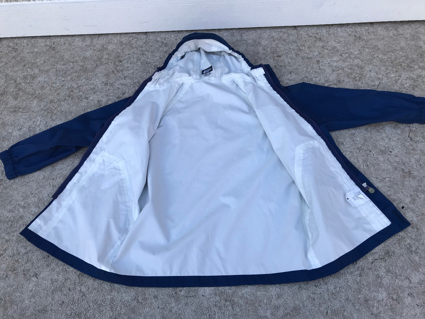 Rain Coat Child Size 12 MEC Marine Blue With Reflectors Waterproof NEW DEMO MODEL