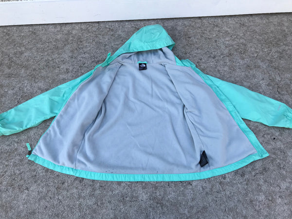 Rain Coat Child Size 14-16 The North Face Mint Grey Micro Fleece Lined Inside Excellent