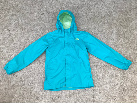 Rain Coat Child Size 14-16 The North Face Teal Lime Excellent