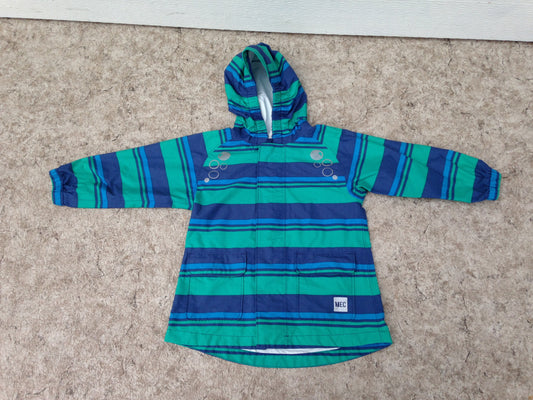 Rain Coat Child Size 24 Month MEC Teal Blue Excellent