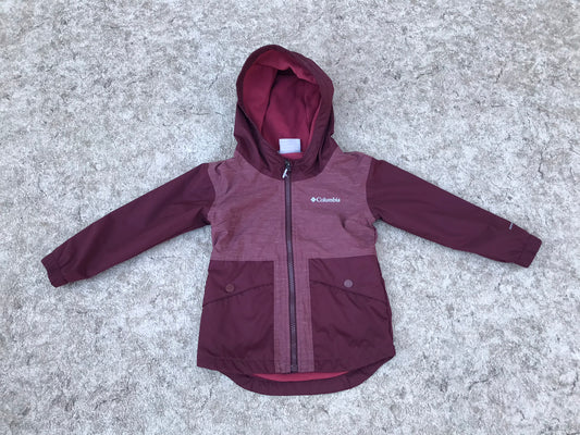 Rain Coat Child Size 3 Columbia With Micro Fleece Inside Cranberry
