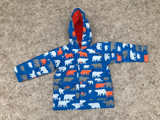 Rain Coat Child Size 3 Hatley Blue Orange Polar Bears Excellent