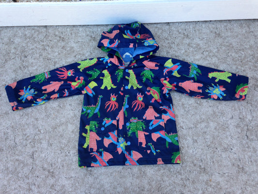 Rain Coat Child Size 5 Hatley Navy Dinosaurs  Waterproof