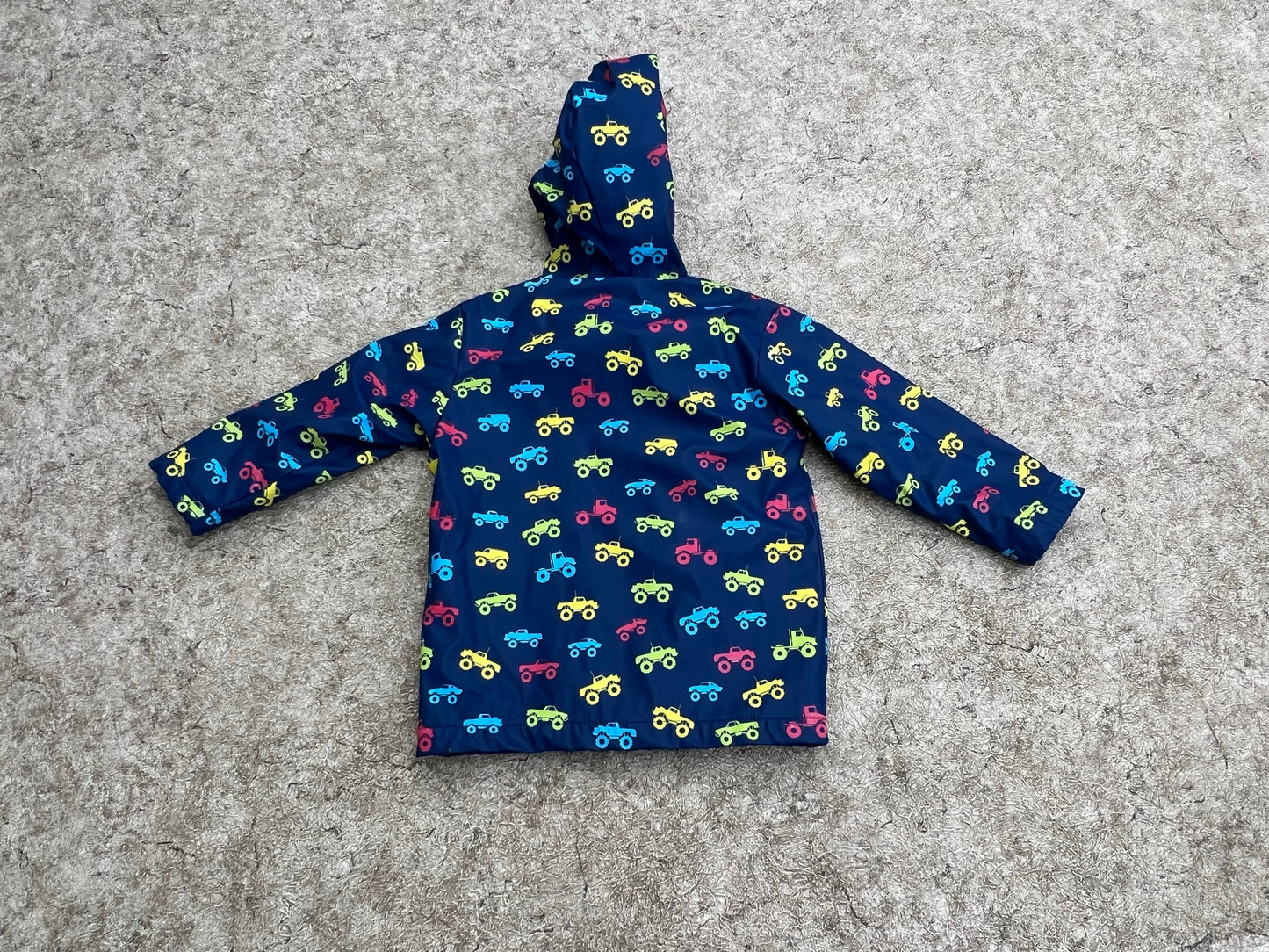 Rain Coat Child Size 5 Hatley Marine Blue With Truck