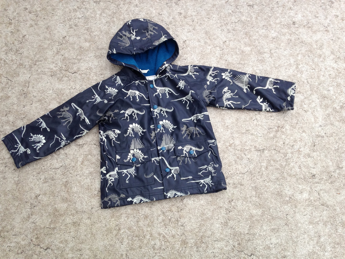 Rain Coat Child Size 5 Hatley Navy Dinosaurs