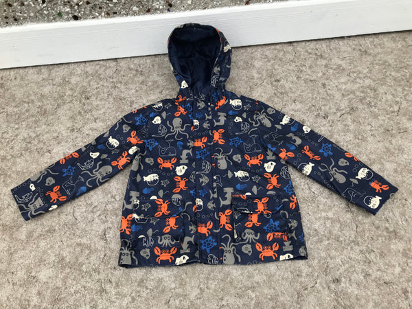 Rain Coat Child Size 5 Joe Sea Life Marine Blue Multi As New