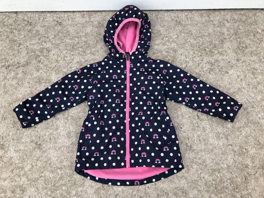 Rain Coat Child Size 5 With Micro Fleece Lining Hatley Size 5 Marine Blue With Rain Bows