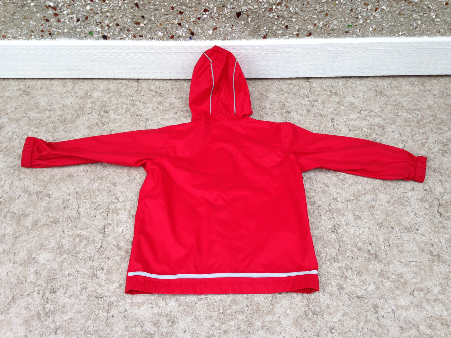 Rain Coat Child Size 6 MEC Red With Reflectors Waterproof Excellent