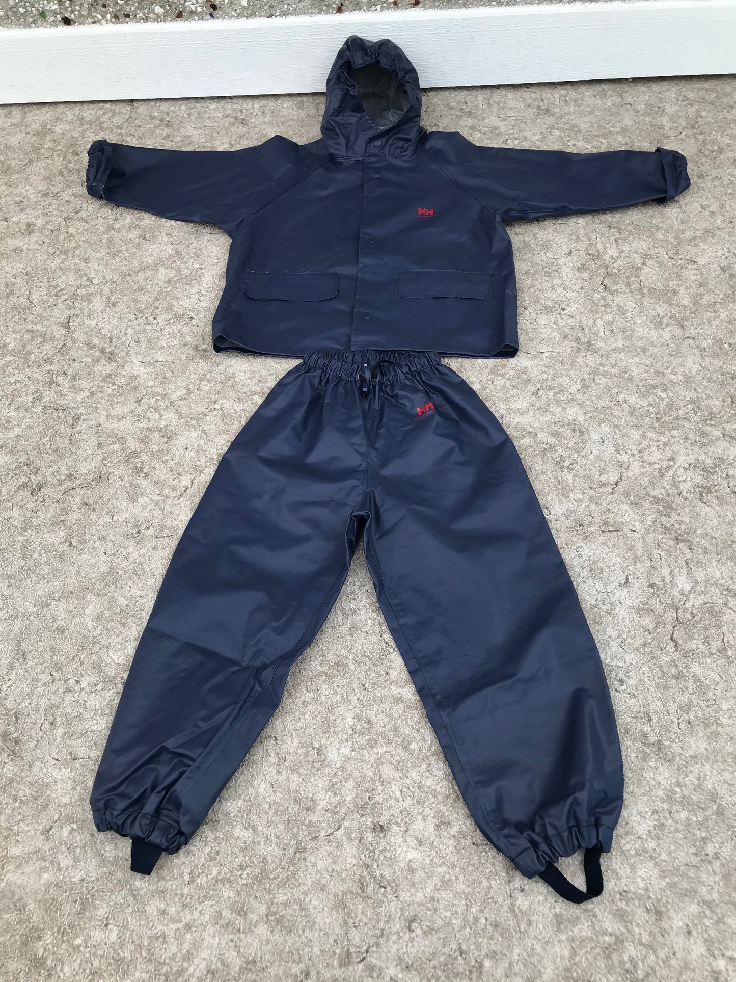 Rain Coat Child Size 6 and Pants Helly Hansen Waterproof Heavy  Duty Rain Gear Navy As New
