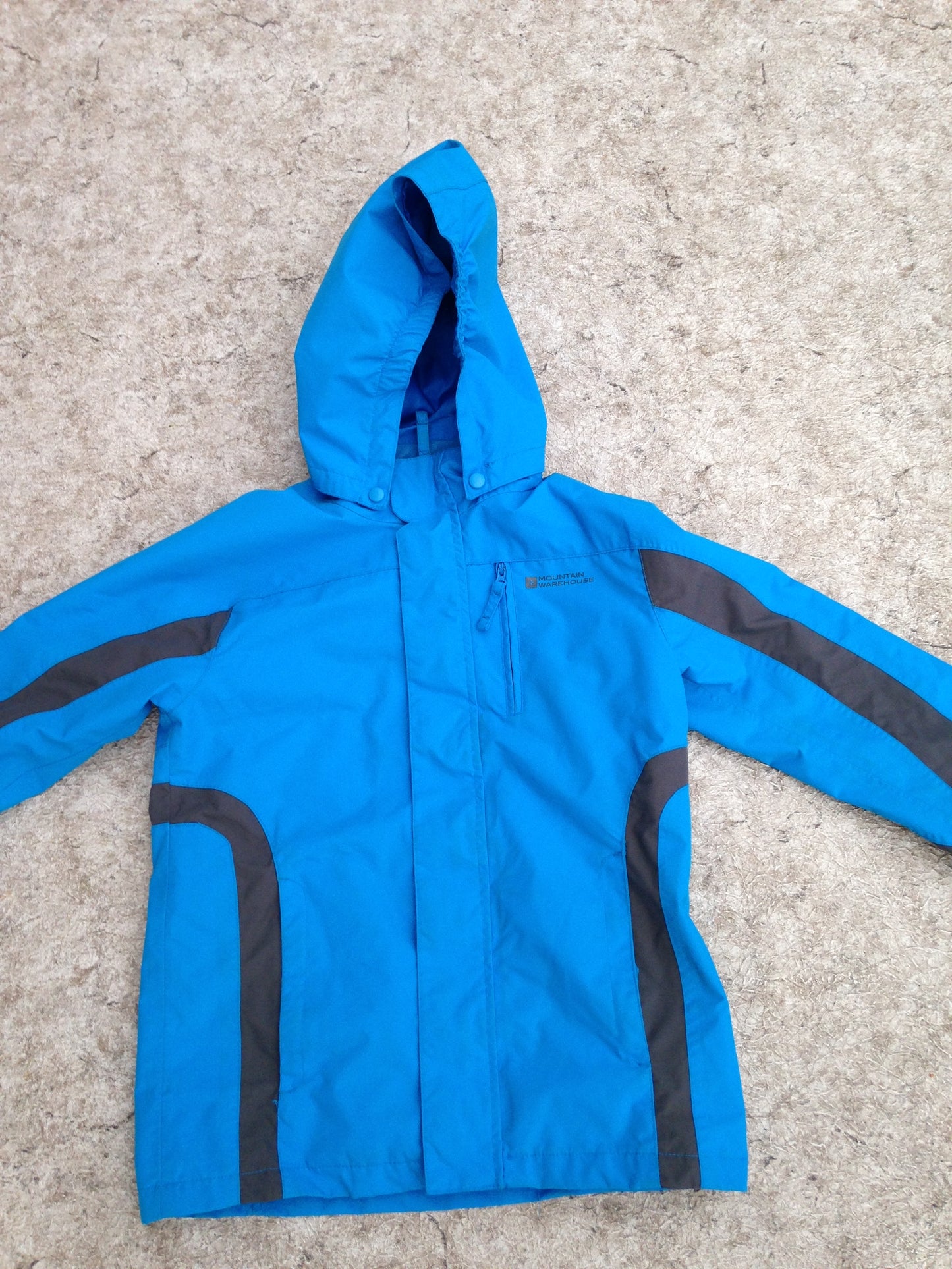 Rain Coat Child Size 9-10 Mtn Warehouse Blue Dk Grey Rain Coat Only No Fleece Liner