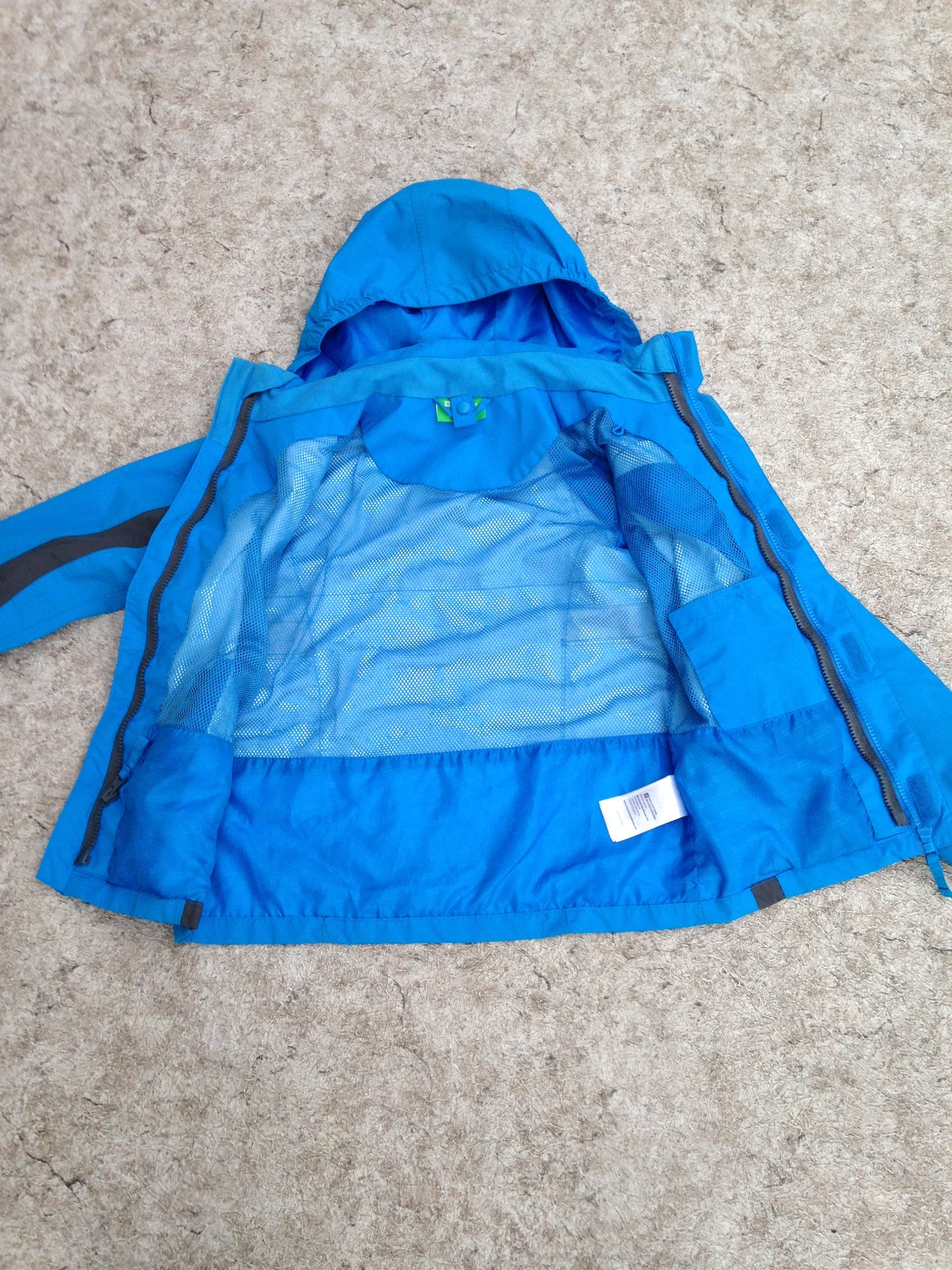Rain Coat Child Size 9-10 Mtn Warehouse Blue Dk Grey Rain Coat Only No Fleece Liner