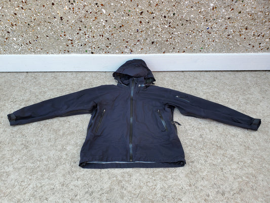 Rain Coat Ladies Size Large MEC Gore-Tex Black Waterproof All Zippers and Seams Sealed