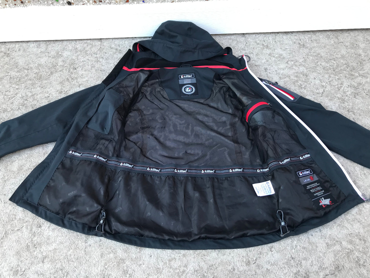 Rain Coat Ladies Size Medium Killtec Navy Black Red Water and Wind Proof As New PT3440