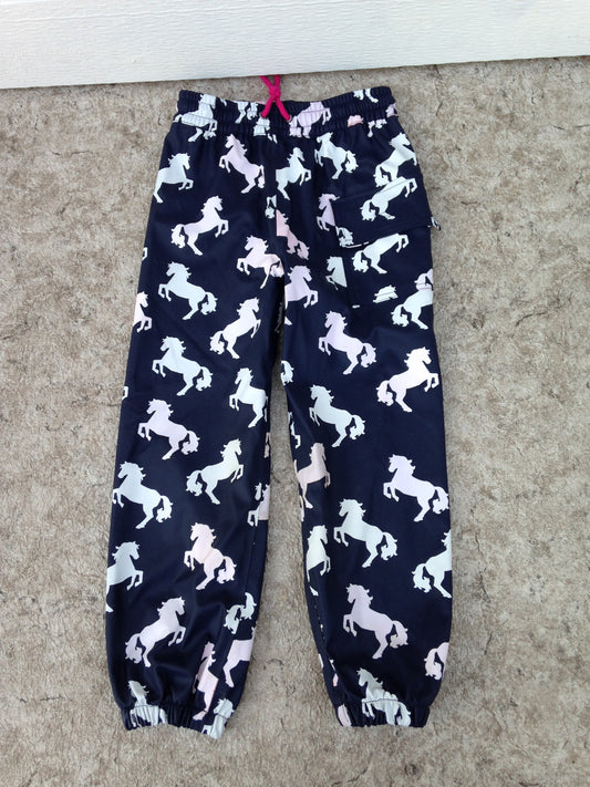 Rain Pants Child Size 5 Hatley Navy With Horses Waterproof As New Excellent