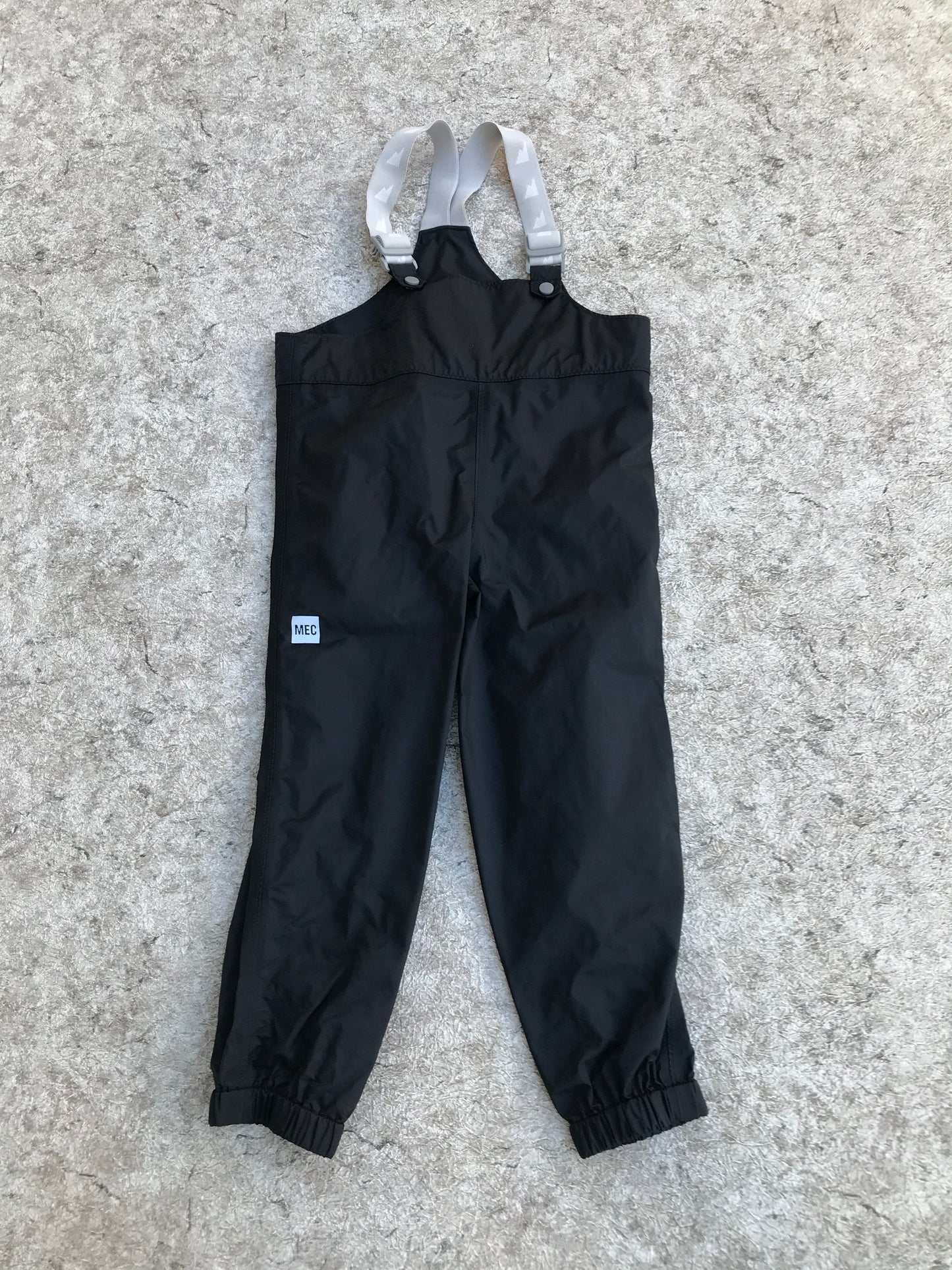 Rain Pants Child Size 6 MEC With Bib Black Waterproof Excellent Quality