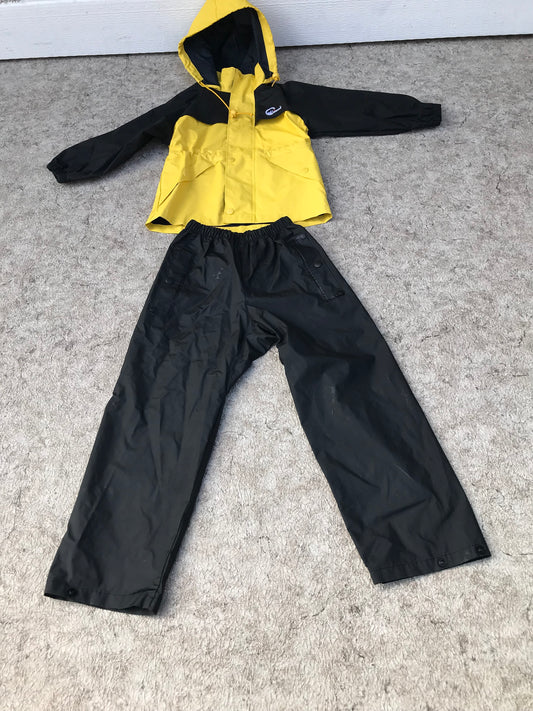 Rain Pants Child Size 7-8 with Matching Rain Coat Chinook Waterproof Black Yellow