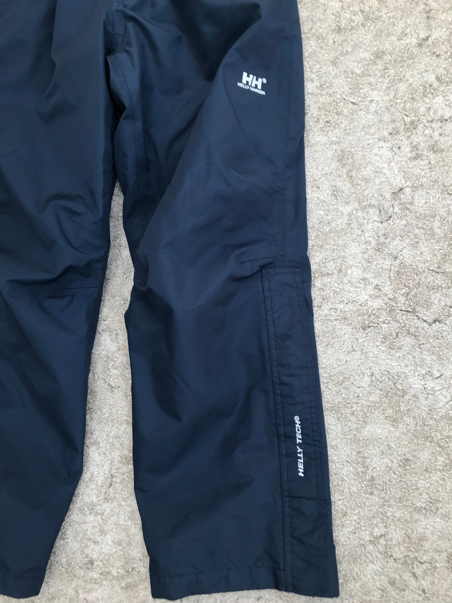 Rain Pants Ladies Size Small Helly Hansen Marine Blue Zippers Part Way Up Both Legs Excellent