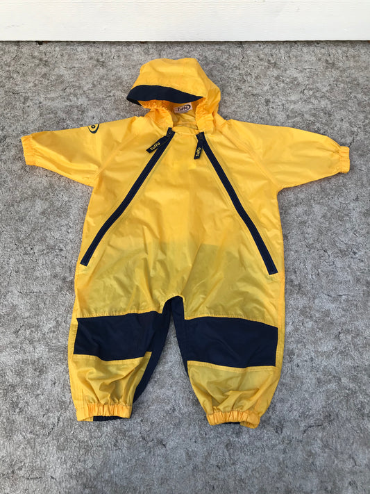 Rain Suit Child Size 12 Month Muddy Buddy Tuffo Pants Coat Yellow Navy New Demo Model
