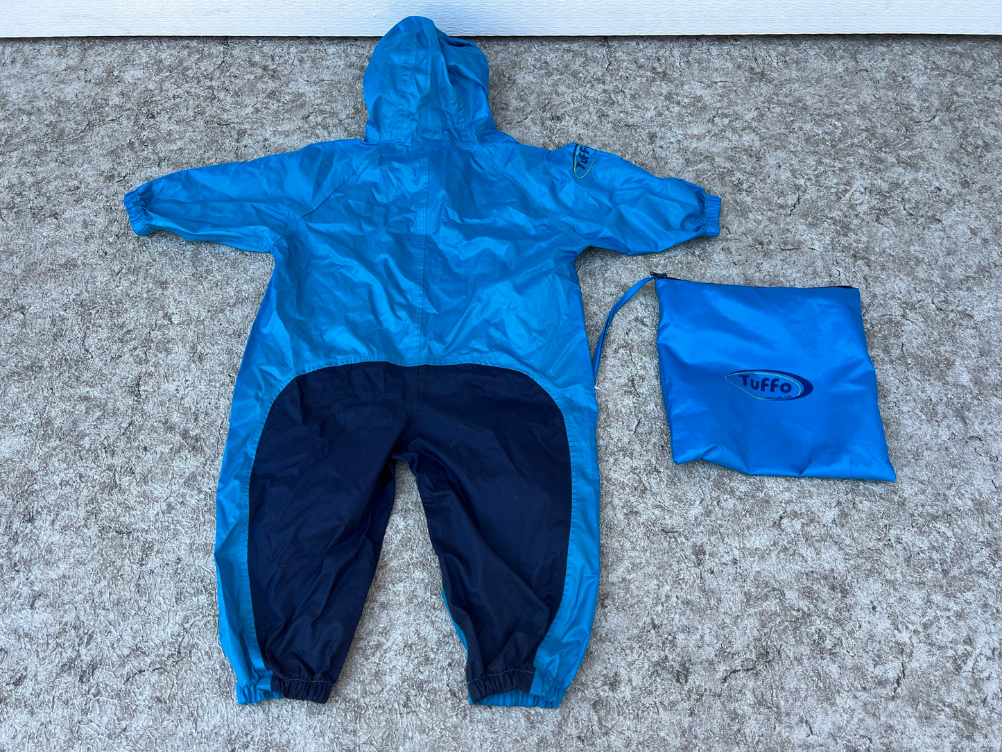 Rain Suit Child Size 18 Month Muddy Buddy Tuffo Pants Coat Blue With Bag