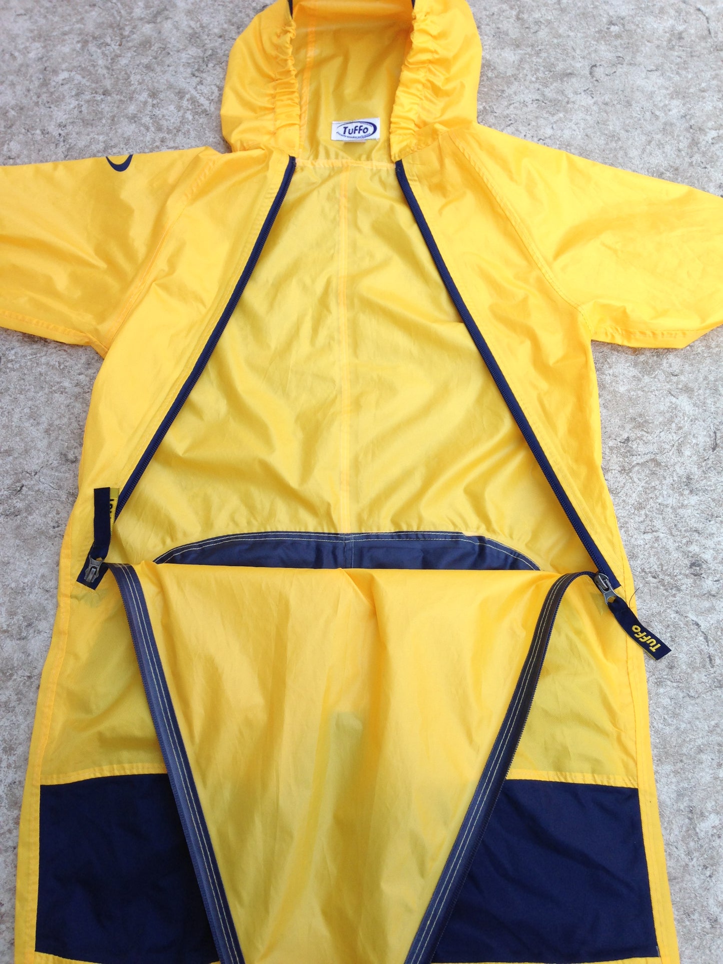 Rain Suit Child Size 2 Muddy Buddy Tuffo Pants Coat Yellow Navy Excellent