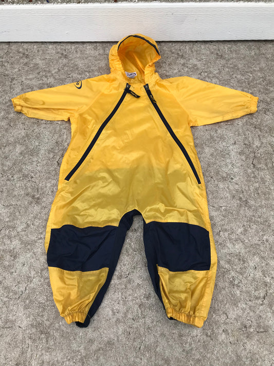 Rain Suit Child Size 2 Muddy Buddy Tuffo Pants Coat Yellow Navy Excellent