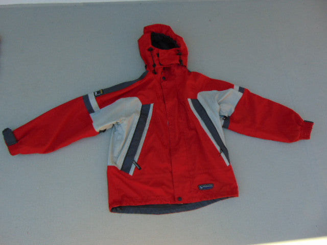 Rain Coat Child Size 10-12 Wetskins Red Grey