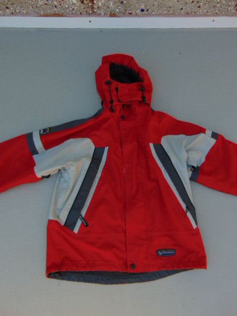 Rain Coat Child Size 10-12 Wetskins Red Grey