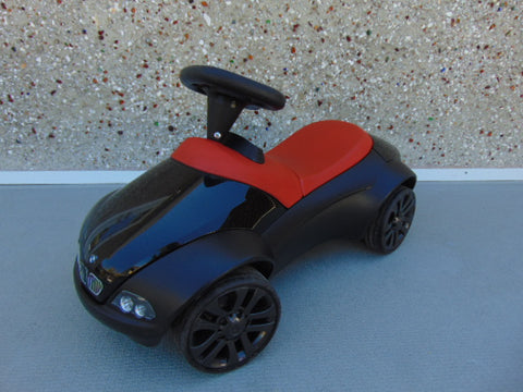 Ridem BMW Baby Racer II Genuine Ride On Push Toy Leather Seat Rubber Tires For Quiet Ride Retail 200.00 RARE
