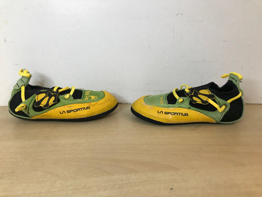 Rock Climbing Shoes Child Size 12-13 La Sportiva Lime and Lemon