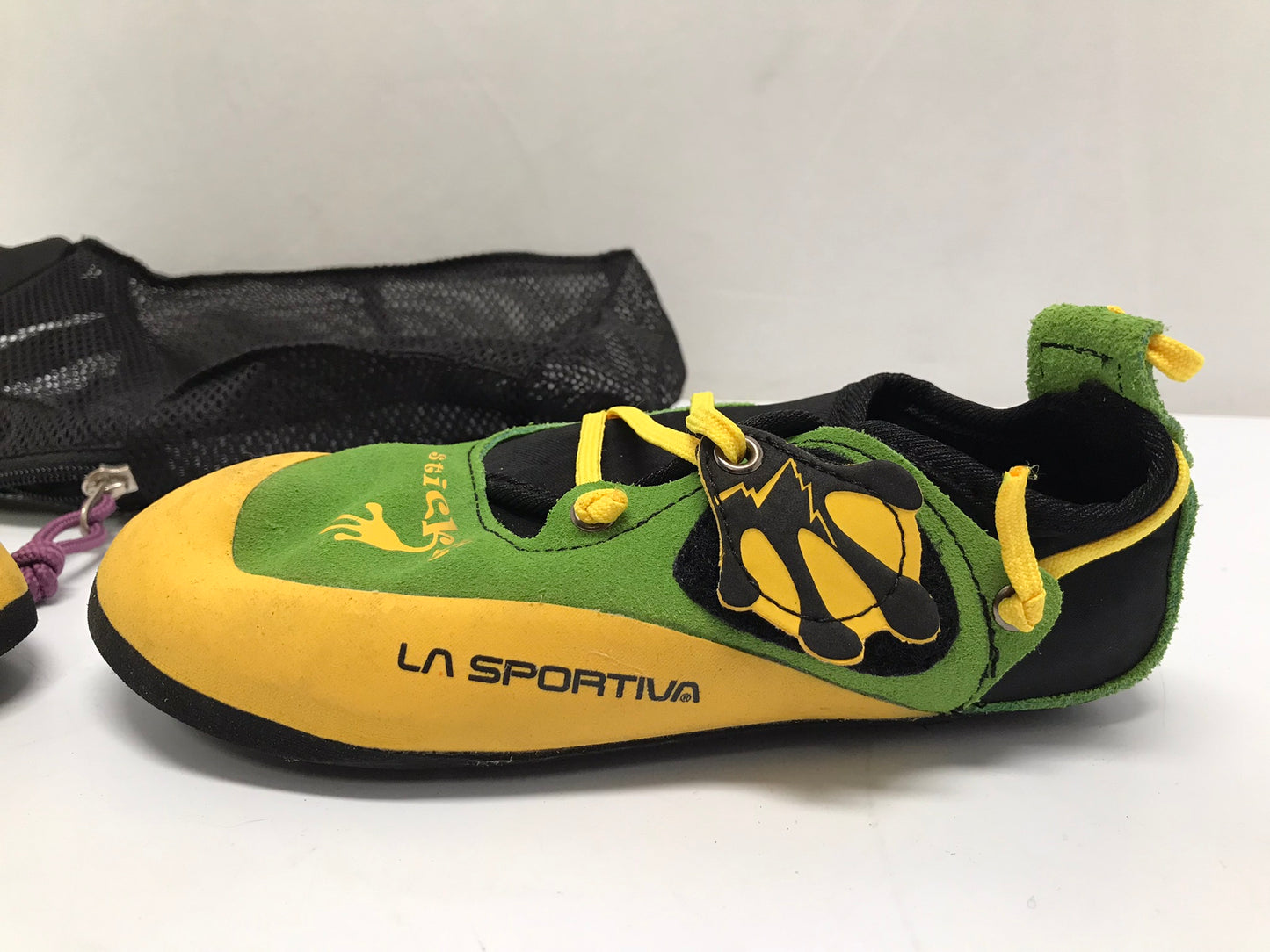 Rock Climbing Shoes Child Size 2-3 La Sportiva Lime Green As New